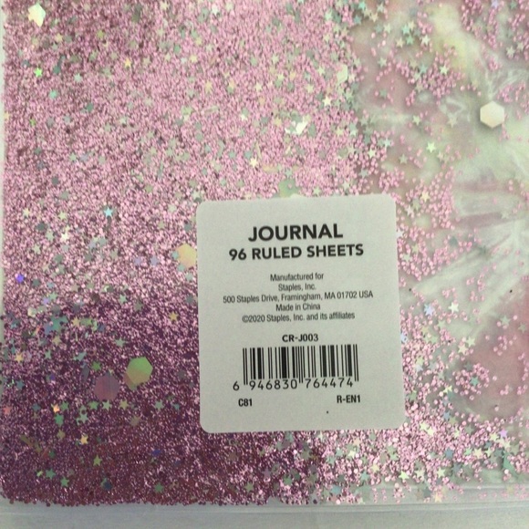 STAPLES FLOATING GLITTER JOURNAL NWT - Picture 3 of 6